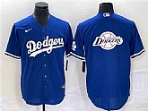 Men's Los Angeles Dodgers Blue Team Big Logo Cool Base Stitched Baseball Jersey,baseball caps,new era cap wholesale,wholesale hats